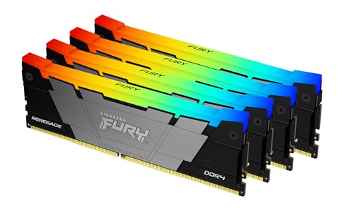 Kingston Fury Renegade RGB 128GB 3200MT/s DDR4 CL16 DIMM (Kit mit 4) Desktop Gaming Speicher - KF432C16RB2AK4/128 von Kingston