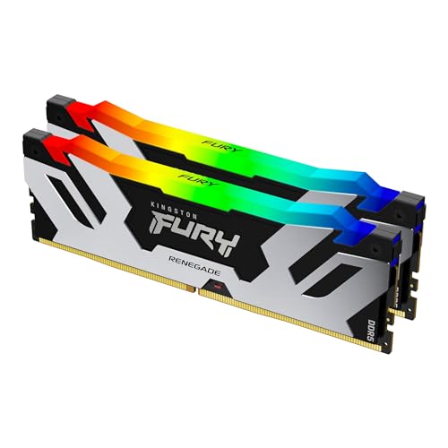 Kingston Fury Renegade Schwarz RGB XMP 32GB 7200MT/s DDR5 CL38 DIMM Desktop Gaming Speicher (Kit mit 2 ) - KF572C38RSAK2-32 von Kingston