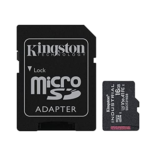 Kingston Industrial microSD - 16GB microSDHC Industrial C10 A1 pSLC Karte + SD-Adapter - SDCIT2/16GB von Kingston