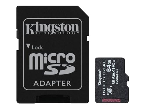 Kingston Industrial microSD - 64GB microSDXC Industrial C10 A1 pSLC Karte + SD-Adapter - SDCIT2/64GB von Kingston