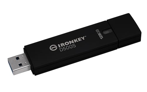 Kingston IronKey D500S Hardwareverschlüsselter USB-Stick 128GB FIPS 140-3 Lvl 3 (ausstehend) AES-256 - IKD500S/128GB von Kingston