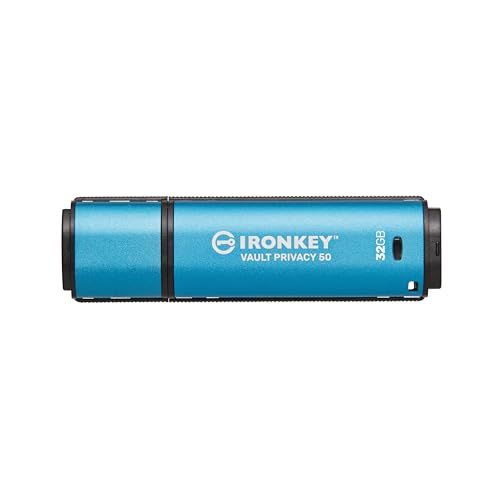 Kingston IronKey Vault Privacy 50 FIPS 197-zertifizierter und mit XTS-AES 256-Bit verschlüsselter USB-Stick für mehr Datenschutz - IKVP50/32GB von Kingston
