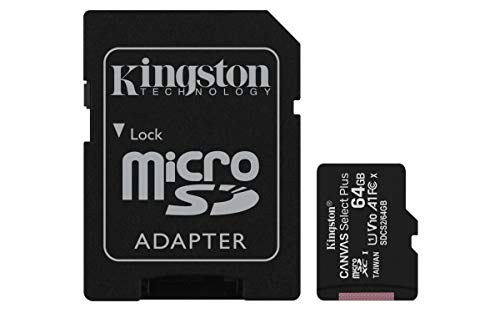 Kingston 64 GB microSDHC Canvas Select Plus 100 MB/s Lesegeschwindigkeit A1 Klasse 10 UHS-I frustfreie Verpackung Speicherkarte + Adapter (SDCS2/64GBET) Kingston 64 GB microSDHC Canvas Select Plus 100 MB/s Lesegeschwindigkeit A1 Klasse 10 UHS-I frustfreie Verpackung Speicherkarte + Adapter (SDCS2/64GBET) von Kingston