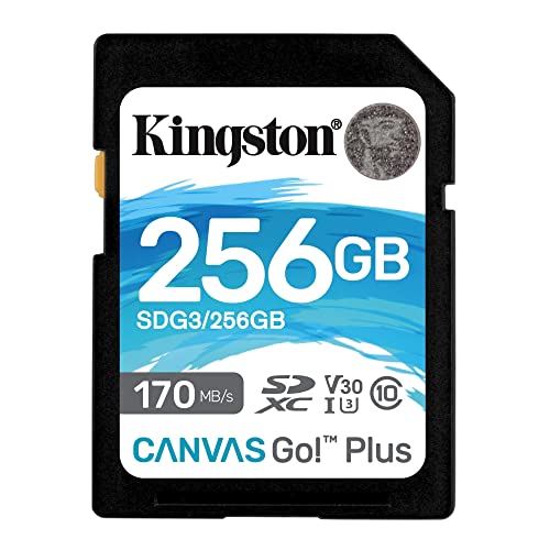 Kingston SDG3/256GB SD Speicherkarte (256GB SDXC Canvas Go Plus 170R C10 UHS-I U3 V30 ) von Kingston