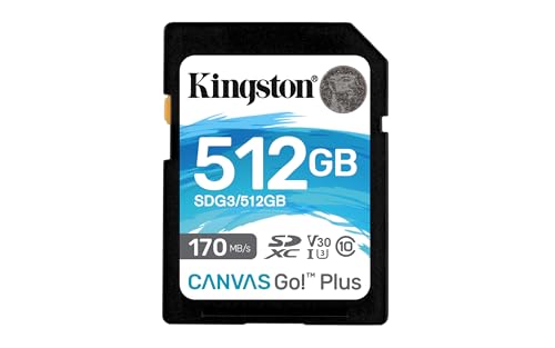 Kingston SDG3/512GB SD Speicherkarte ( 512GB SDXC Canvas Go Plus 170R C10 UHS-I U3 V30 ) von Kingston