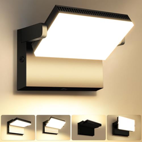 Kingwen LED Applique Außenwand Beleuchtung 120W 3000K Weiß Warm 360 ° Rotation 13500LM IP65 Wasserdicht Innen/Außen, schwarz von Kingwen