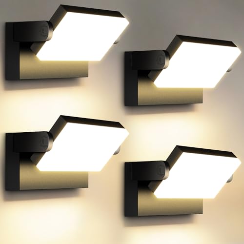 Kingwen 4 Pack 40W Wandleuchte Innen/Aussen 3000K Warmweiß Außenwandleuchte mit 360°Schwenkbar Panel LED Wandlampen Modern Außenlampe 3000LM LED Strahler Wasserdicht IP65 Wandleuchten Schwarz Kingwen 4 Pack 40W Wandleuchte Innen/Aussen 3000K Warmweiß Außenwandleuchte mit 360°Schwenkbar Panel LED Wandlampen Modern Außenlampe 3000LM LED Strahler Wasserdicht IP65 Wandleuchten Schwarz von Kingwen
