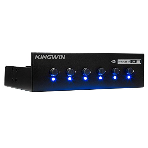 Kingwin HDD Power Switch Modul 6 Schalter für 5,25 Zoll Schacht (HDD-PS6) von Kingwin