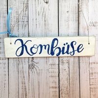 Holzschild, Handbemalt, Türschild "Kombüse", Küche, Hinweisschild, Schriftzug, Norddeutsch, Maritim, Geschenk Zum Einzug, Einweihung von Kinners73