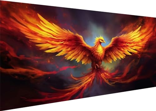 Flamme Phönix Diamond Painting Erwachsene Groß XXL 120x60cm, DIY 5D Diamant Painting Bilder Malen Nach Zahlen Set, Diamond Art Full Diamant Malerei Kunst Basteln für Home Wand Dekor D-137 von Kinooge