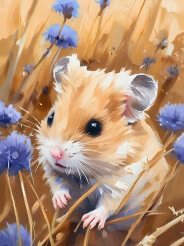 Malen Nach Zahlen Kinder ab 7 8 9 10 Jahre Mädchen, Paint by Numbers Hamster Adult Kinder Anfänger mit Leinwand Pinseln Acrylpigment für Geschenke und Home Haus Dekorieren, Rahmenlos 30x40cm F-21 von Kinooge