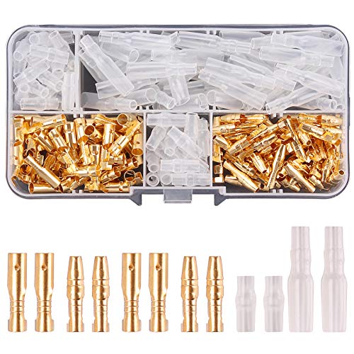 Kinstecks ​​200 STÜCKE 3,9mm Rundsteckverbinder Kit Messing Bullet Male & Female Wire Terminals Stecker mit Isolationsabdeckung für Motorrad Motorrad Auto LKW Roller Boote Elektrische Instrumente von Kinstecks