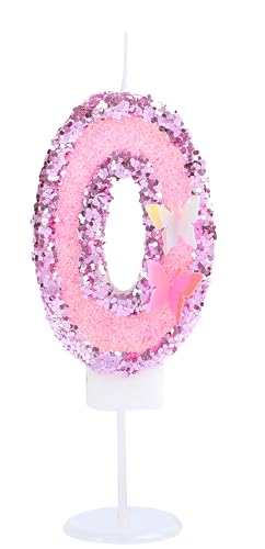Kinsynko 7,1 cm Geburtstagskerzen Zahlen 0 Rosa Glitzer Groß Happy Birthday Kuchen Topper für Geburtstag Party Kuchen Dekoration Kinsynko 7,1 cm Geburtstagskerzen Zahlen 0 Rosa Glitzer Groß Happy Birthday Kuchen Topper für Geburtstag Party Kuchen Dekoration von Kinsynko