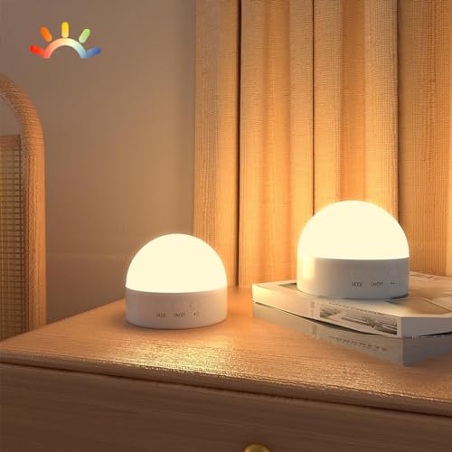 Kintion Nachtlicht Kinder Baby Stilllicht Dimmbar mit Warmweißes Licht und 5 RGB Farben Licht,Einstellbare Helligkeit, USB-Aufladung tragbares Nachtlicht für Kinderzimmer,Geschenk(2PCS) von Kintion