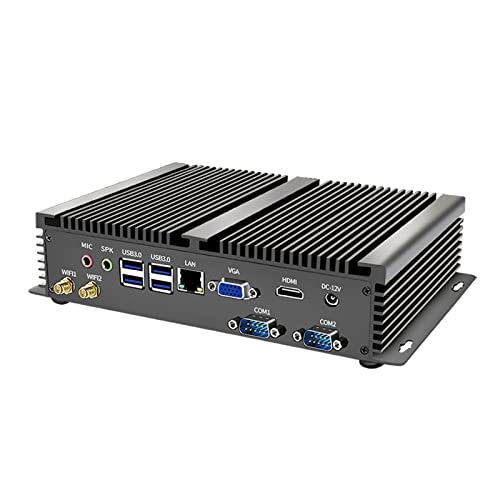 Kinupute Industrieller Mini-PC, lüfterloser Desktop Computer i5-1135G7 Windows 10 Pro, 8G DDR4, 512G SSD, 2xCOM, HDMI/VGA, 4K, Gigabit-Ethernet für Industrie-Büro-HTPC, Vollmetallgehäuse von Kinupute