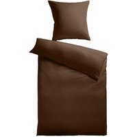 Baumwoll-Satin Bettwäsche Uni 80 x 80 + 135 x 200 cm, Farbe braun Baumwoll-Satin Bettwäsche Uni 80 x 80 + 135 x 200 cm, Farbe braun von Kinzler