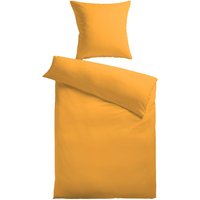 Baumwoll-Satin Bettwäsche Uni 80 x 80 + 135 x 200 cm, Farbe gelb von Kinzler