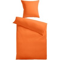 Baumwoll-Satin Bettwäsche Uni 80 x 80 + 135 x 200 cm, Farbe orange von Kinzler