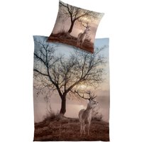 KiNZLER Wendebettwäsche "Winterhirsch" 2 Stk. tlg. aus Mikrofaser von Kinzler