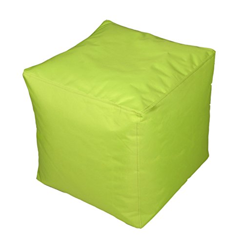 Kinzler S-10117/120 Sitzwürfel, ca. 40x40x40 cm, Outdoor & Indoor, Sitzsack in vielen verschiedenen Farben, wasserabweisender Hocker, apfel grün von Kinzler