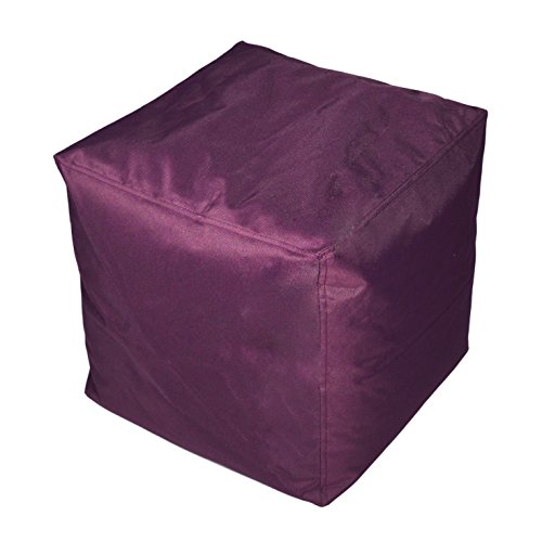 Kinzler S-10117/50 Sitzwürfel, ca. 40x40x40 cm, Outdoor & Indoor, Sitzsack in vielen verschiedenen Farben, wasserabweisender Hocker, lila von Kinzler