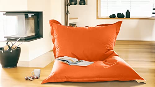 Kinzler S-10119/09 Riesensitzsack, ca. 100x140 cm, Sitzsack Outdoor Indoor, in vielen verschiedenen Farben, mit Innensack, orange von Kinzler