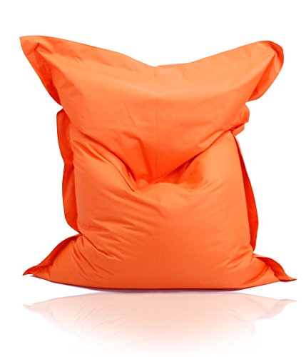 Kinzler S-10137/09 XXL Riesensitzsack, 140x180 cm, neue Styroporkügelchen, Sitzsack Outdoor Indoor, in vielen verschiedenen Farben, mit Innensack, orange von Kinzler