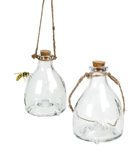 Glas Wespenfalle 2er Set, mit Aufhänger zum Stellen oder Hängen, befüllbar mit Lockstoff, chemiefrei, zur Abwehr von Insekten Glas Wespenfalle 2er Set, mit Aufhänger zum Stellen oder Hängen, befüllbar mit Lockstoff, chemiefrei, zur Abwehr von Insekten von Kinzo