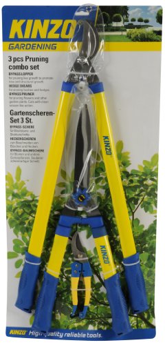 KINZO 3 in 1 Trimmer Astscheren Heckenscheren Satz, 3 tlg von Kinzo