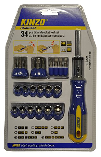 KINZO Bit und Socket Tool Set 34 Stück, 54200 von Kinzo