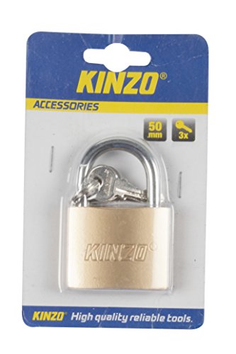 Kinzo 50 mm Schlüssel CI Messing Vorhängeschloss mit 3 - Messing von Kinzo
