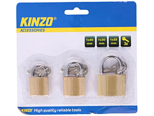 Kinzo 79391 Vorhängeschloss 3 teilig von Kinzo