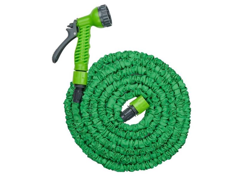 Kinzo Gartenschlauch Flexischlauch mit Brause, Multifunktionsdüse mit 7 Funktionen, 10m Gartenschlauch von Kinzo