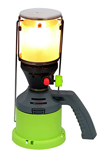 Kinzo Gaslampe - Inkl. 3 Gaskolben - für Camping und Outdoor - Handgriff - Piezozündung von Kinzo