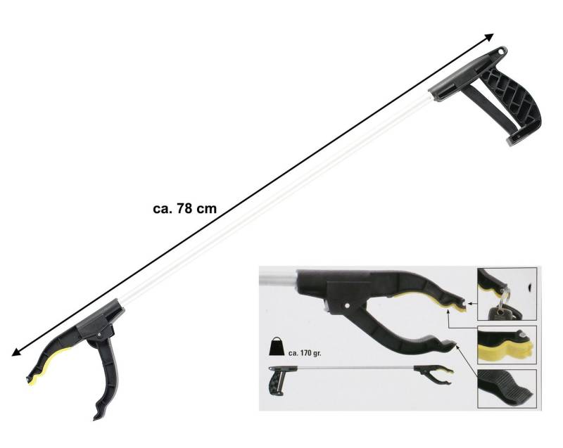 Kinzo Greifzange 3 Stück Greifhilfe, Müllgreifer als Armverlängerung mit Magnet 3-tlg., Greifzange Müllgreifer Müllzange Greifarm von Kinzo