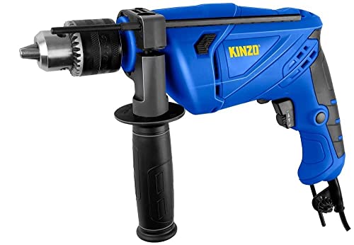 Kinzo Schlagbohrmaschine - 230V - 710W - Drehzahlregler - Hammer- und Bohrfunktion - mit Tiefenlineal - Zusatzhandgriff von Kinzo