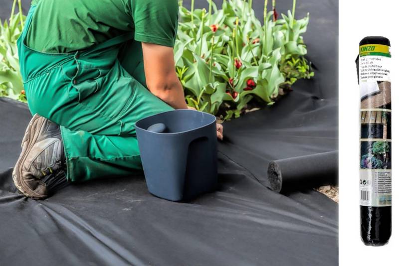 Kinzo Unkrautvlies Gartenvlies, (Vlies zur Abdeckung der Erde gegen Unkrautwuchs), Unkrautvlies 8 x 1,5 m = 12 m² von Kinzo