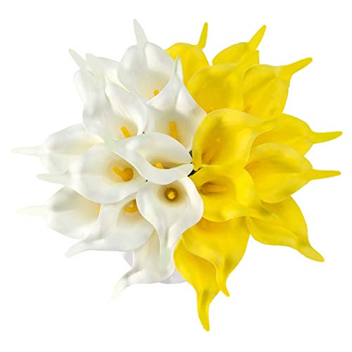 Kioball 20 StüCk KüNstlicher Calla Lily KüNstlicher Blumen Strauß mit Stiel für Hochzeits-, Haus-, BüRo und Garten Dekoration von Kioball