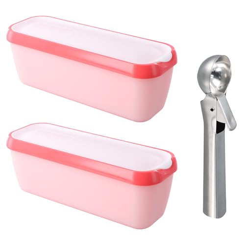 2 Stück Speiseeisbehälter, 1.5 L Eisbehälter für Speiseeis, Wiederverwendbare Eieisbecher mit deckel, Gefrierdosen Für Selbstgemachtes Eis, Sorbets, Joghurt, Kommt mit Einem Eisportionierer 2 Stück Speiseeisbehälter, 1.5 L Eisbehälter für Speiseeis, Wiederverwendbare Eieisbecher mit deckel, Gefrierdosen Für Selbstgemachtes Eis, Sorbets, Joghurt, Kommt mit Einem Eisportionierer von Kioiner