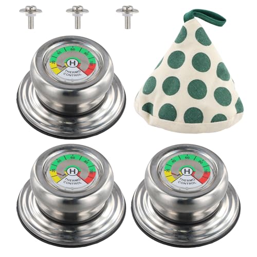 3 Stück Topfdeckelgriff mit Thermometer, Ersatzteile für Deckel, Universal Topfdeckel Ersatzgriff, Topfdeckelknopf-Ersatzgriff mit Wärmedämmkappe, Anti-Verbrennung 3 Stück Topfdeckelgriff mit Thermometer, Ersatzteile für Deckel, Universal Topfdeckel Ersatzgriff, Topfdeckelknopf-Ersatzgriff mit Wärmedämmkappe, Anti-Verbrennung von Kioiner