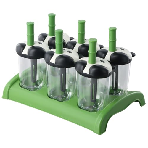 Eis am Stiel Formen, 6 Mulden Popsicle Form, Wiederverwendbare DIY Amüsant Eis Form, Eis Lolly Form, Eisformen für Kinder und Erwachsene (Grün) von Kioiner