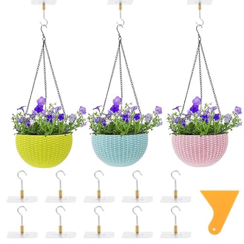 Kioiner 10 Stücke Klebehaken mit Schaber, Klebehaken Extra Stark, Wandhaken Selbstklebend Transparent, Deckenhaken Ohne Bohren für Küche Bad Wand von Kioiner