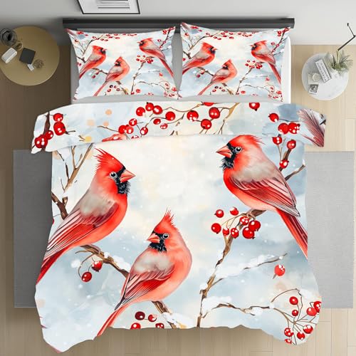 Kioldoq Kardinal Vogel Bettbezüge Sommer, Tier Winter Bettwäsche 200x200 Mikrofaser, Stechpalmenbeeren Deckenbezug 3 Teiliges, Wendebettwäsche Mit Reißverschluss Kissenbezug 80x80 cm Kioldoq Kardinal Vogel Bettbezüge Sommer, Tier Winter Bettwäsche 200x200 Mikrofaser, Stechpalmenbeeren Deckenbezug 3 Teiliges, Wendebettwäsche Mit Reißverschluss Kissenbezug 80x80 cm von Kioldoq