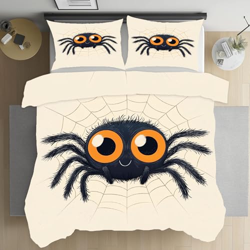 Kioldoq Karikatur Spinne Bettwäsche Mikrofaser, Halloween Spinnennetz Deckenbezug 220x240 cm, Kawaii Tier Bettbezüge Bügelfrei Mit Reißverschluss 3 Teiliges, Wendebettwäsche Und Kissenbezug Kioldoq Karikatur Spinne Bettwäsche Mikrofaser, Halloween Spinnennetz Deckenbezug 220x240 cm, Kawaii Tier Bettbezüge Bügelfrei Mit Reißverschluss 3 Teiliges, Wendebettwäsche Und Kissenbezug von Kioldoq