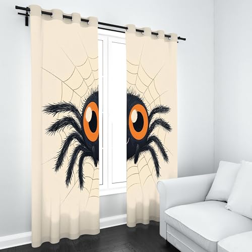 Kioldoq Karikatur Spinne Vorhang Ösen Verdunkelung, Halloween Spinnennetz Vorhange 175x 140 cm, Kawaii Tier Blickdichte Gardinen Wohnzimmer 2er Set, Thermovorhang Kälteschutz Schlafzimmer Kioldoq Karikatur Spinne Vorhang Ösen Verdunkelung, Halloween Spinnennetz Vorhange 175x 140 cm, Kawaii Tier Blickdichte Gardinen Wohnzimmer 2er Set, Thermovorhang Kälteschutz Schlafzimmer von Kioldoq