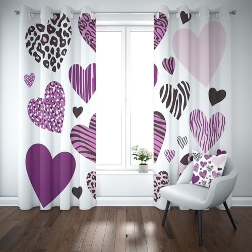 Kioldoq Leopard Herz Vorhang Blickdicht Schlafzimmer, Romantisch Gardinen Wohnzimmer 2er Set, Valentinstag Fashion Verdunklungsgardine Mit Ösen, Thermovorhang Kälteschutz 183 x 117 cm Kioldoq Leopard Herz Vorhang Blickdicht Schlafzimmer, Romantisch Gardinen Wohnzimmer 2er Set, Valentinstag Fashion Verdunklungsgardine Mit Ösen, Thermovorhang Kälteschutz 183 x 117 cm von Kioldoq