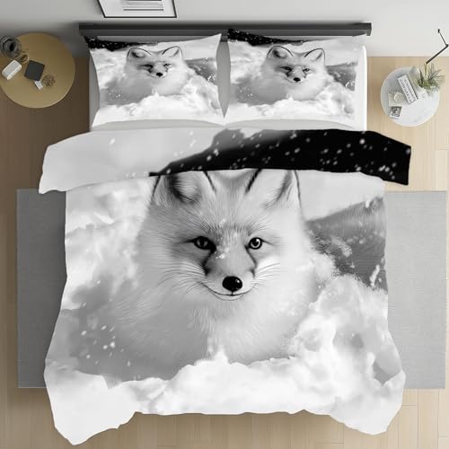 Kioldoq Niedlich Fuchs Bettwäsche Mikrofaser, Tier Winter Deckenbezug 220x240 cm, Lebensecht Bettbezüge Bügelfrei Mit Reißverschluss 3 Teiliges, Wendebettwäsche Und Kissenbezug Kioldoq Niedlich Fuchs Bettwäsche Mikrofaser, Tier Winter Deckenbezug 220x240 cm, Lebensecht Bettbezüge Bügelfrei Mit Reißverschluss 3 Teiliges, Wendebettwäsche Und Kissenbezug von Kioldoq