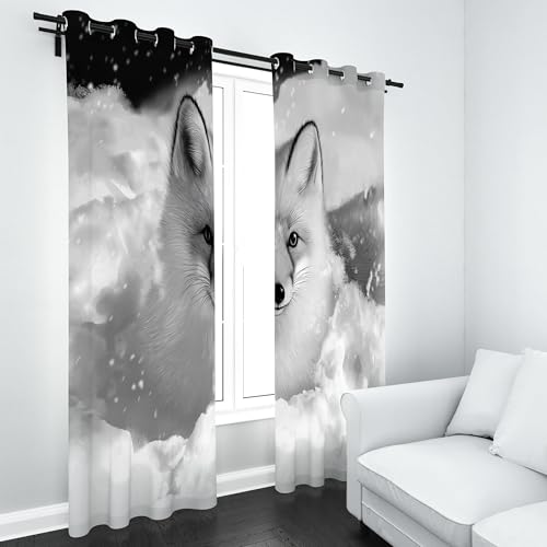 Kioldoq Niedlich Fuchs Verdunkelungsvorhang Ösen, Tier Winter Vorhang Blickdicht 2er Set, Lebensecht Curtain Blackout Schlafzimmer, Thermovorhang Kälteschutz, Gardinen Wohnzimmer 245x140 cm Kioldoq Niedlich Fuchs Verdunkelungsvorhang Ösen, Tier Winter Vorhang Blickdicht 2er Set, Lebensecht Curtain Blackout Schlafzimmer, Thermovorhang Kälteschutz, Gardinen Wohnzimmer 245x140 cm von Kioldoq