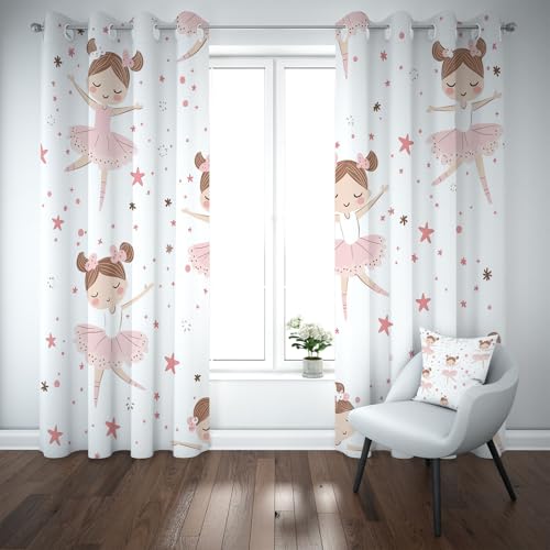 Kioldoq Niedlich Mädchen Vorhang Blickdicht Schlafzimmer, Cartoon Ballett Gardinen Wohnzimmer 2er Set, Pentagramm Ästhetik Verdunklungsgardine Mit Ösen, Thermovorhang Kälteschutz 183 x 117 cm Kioldoq Niedlich Mädchen Vorhang Blickdicht Schlafzimmer, Cartoon Ballett Gardinen Wohnzimmer 2er Set, Pentagramm Ästhetik Verdunklungsgardine Mit Ösen, Thermovorhang Kälteschutz 183 x 117 cm von Kioldoq