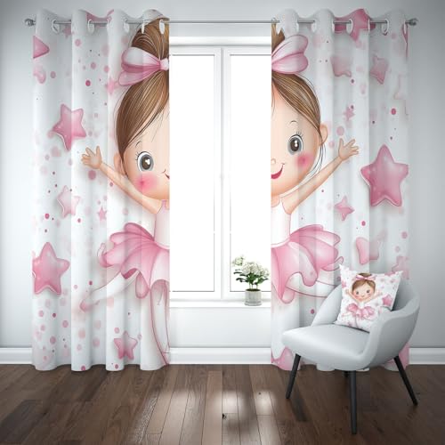 Kioldoq Niedlich Mädchen Vorhang Blickdicht Schlafzimmer, Cartoon Ballett Gardinen Wohnzimmer 2er Set, Pentagramm Ästhetik Verdunklungsgardine Mit Ösen, Thermovorhang Kälteschutz 225x140 cm Kioldoq Niedlich Mädchen Vorhang Blickdicht Schlafzimmer, Cartoon Ballett Gardinen Wohnzimmer 2er Set, Pentagramm Ästhetik Verdunklungsgardine Mit Ösen, Thermovorhang Kälteschutz 225x140 cm von Kioldoq